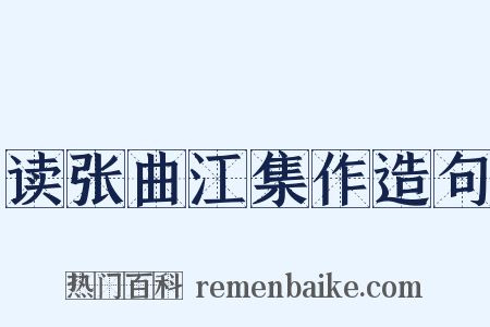 读张曲江集作造句是什么意思的图片